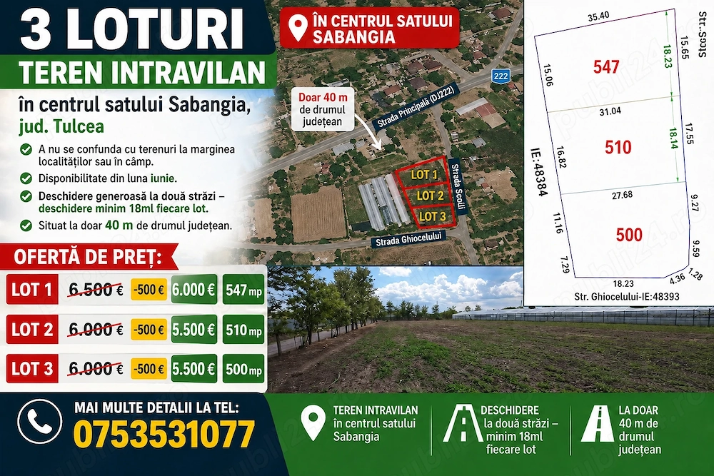 Proprietar vând teren intravilan  Tulcea