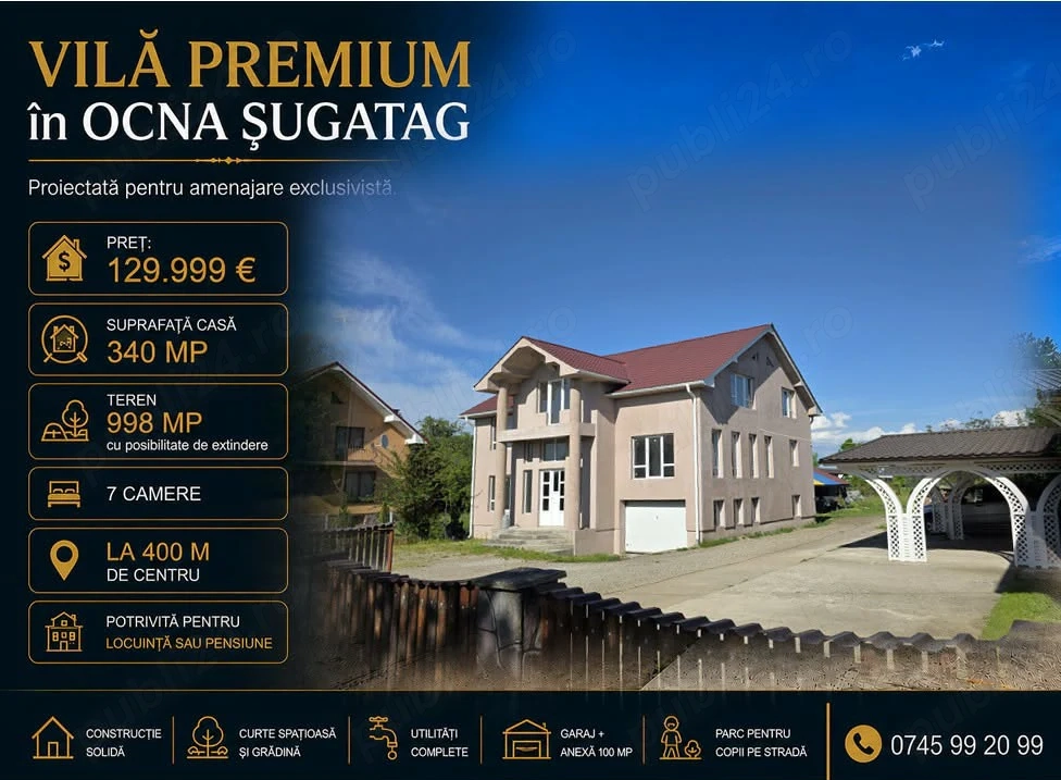 Vând casă  vilă premium în Ocna Șugatag