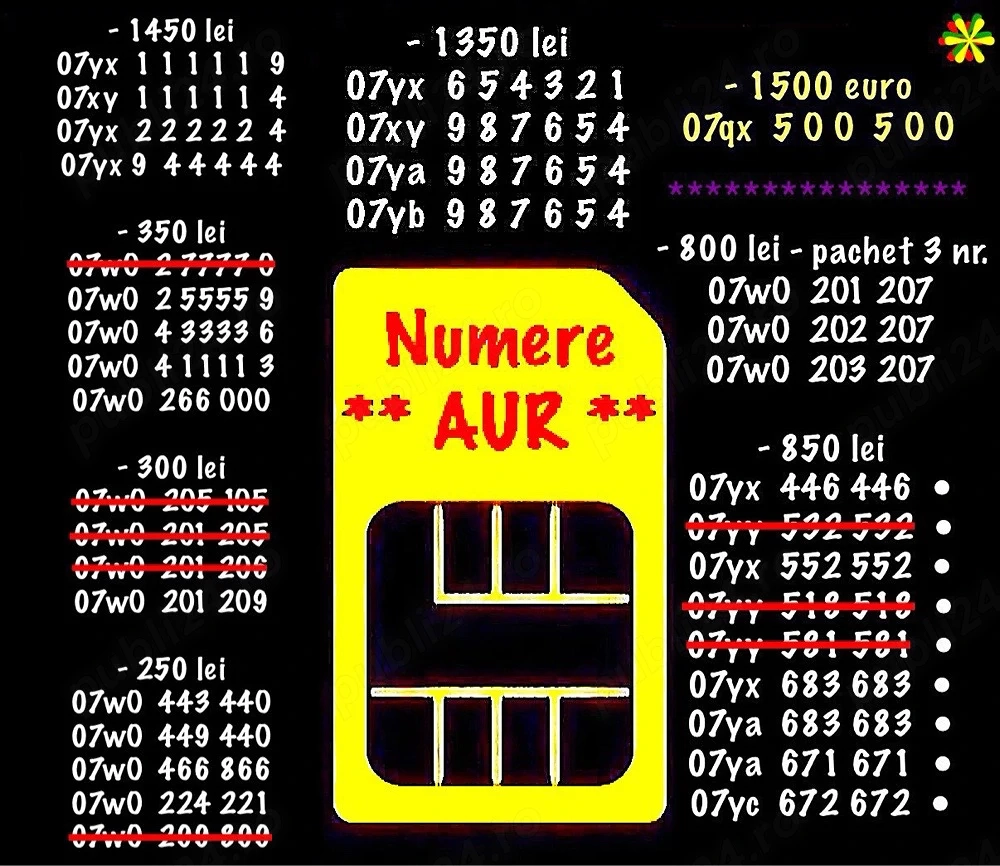    Numere Telefon Vip Aur Gold * Numar Cartela