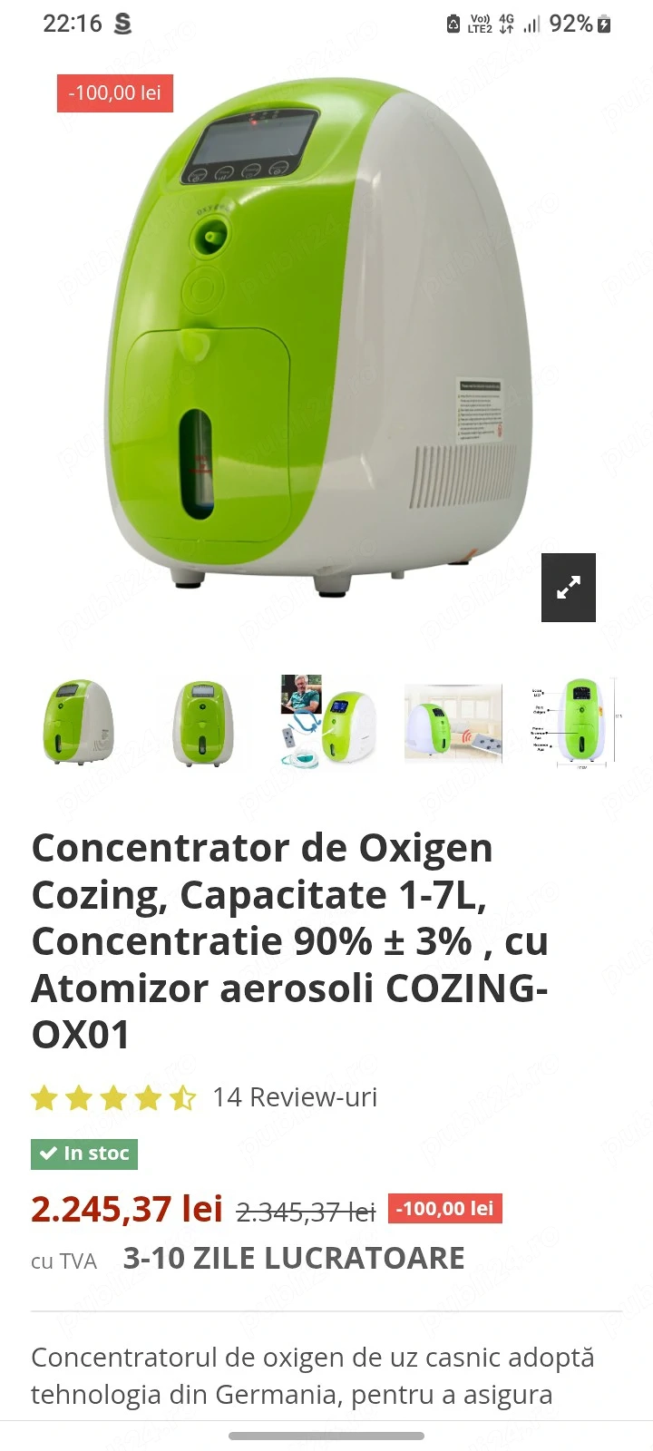 vand concentrator oxigen Nou