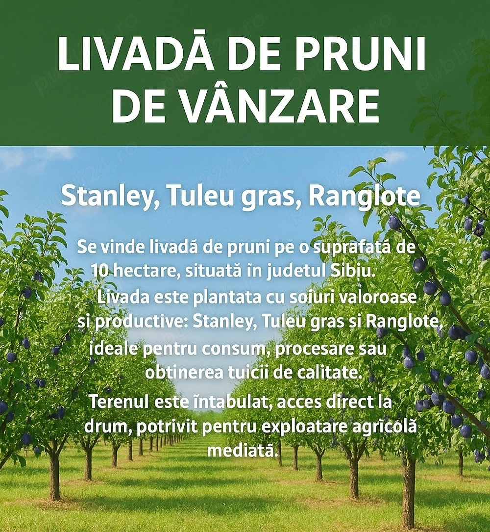 Livada pruni 10 ha