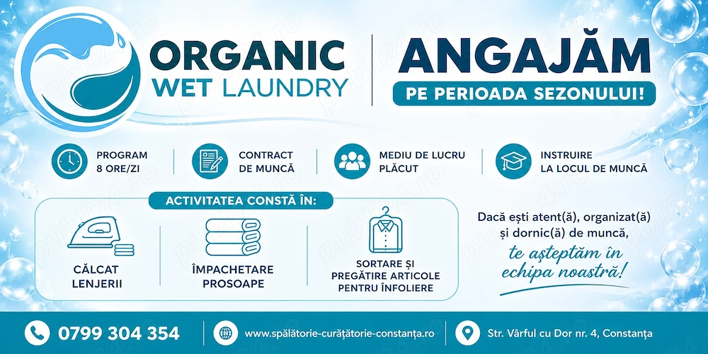  ANGAJĂM   pe perioada sezonului!
