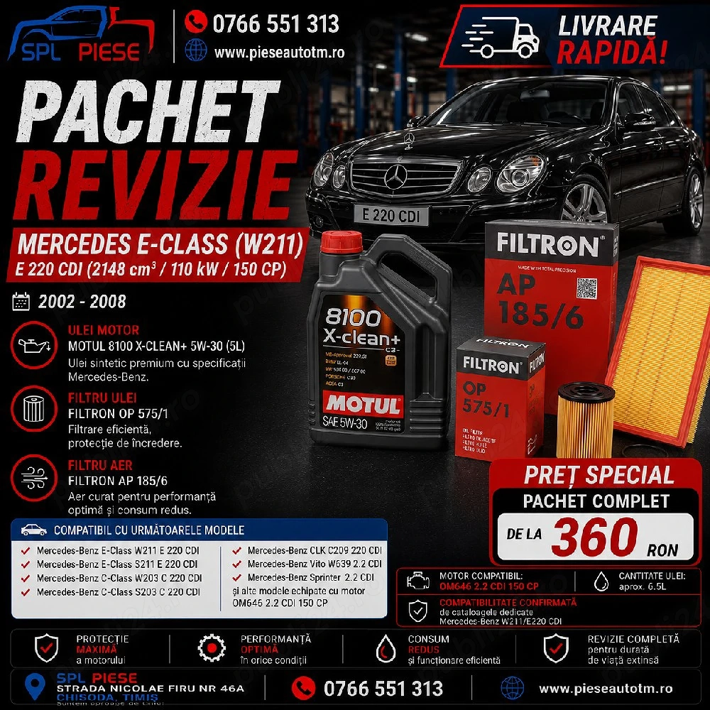 Pachet revizie complet pentru Mercedes E-Class W211 E220 CDI!