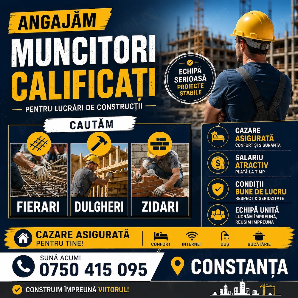 Muncitor calificat - fierar - dulgher - zidar - Constanța