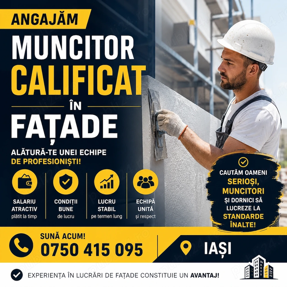 Muncitor calificat - fațade termosistem - IAȘI