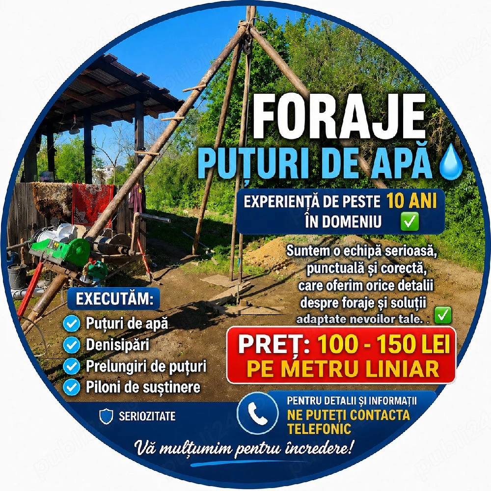 foraje puțuri 