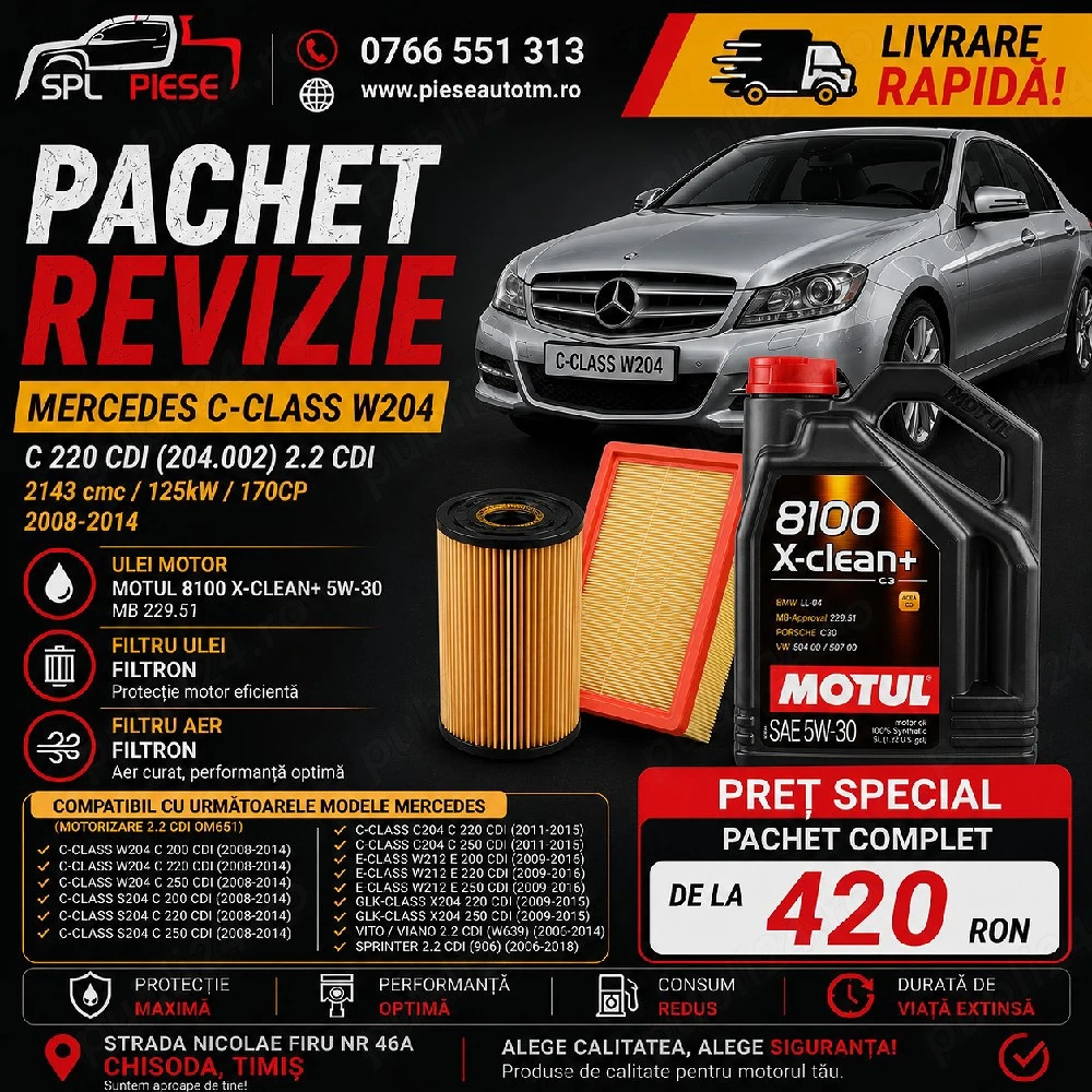 Pachet revizie complet pentru Mercedes C-Class W204 C220 CDI!