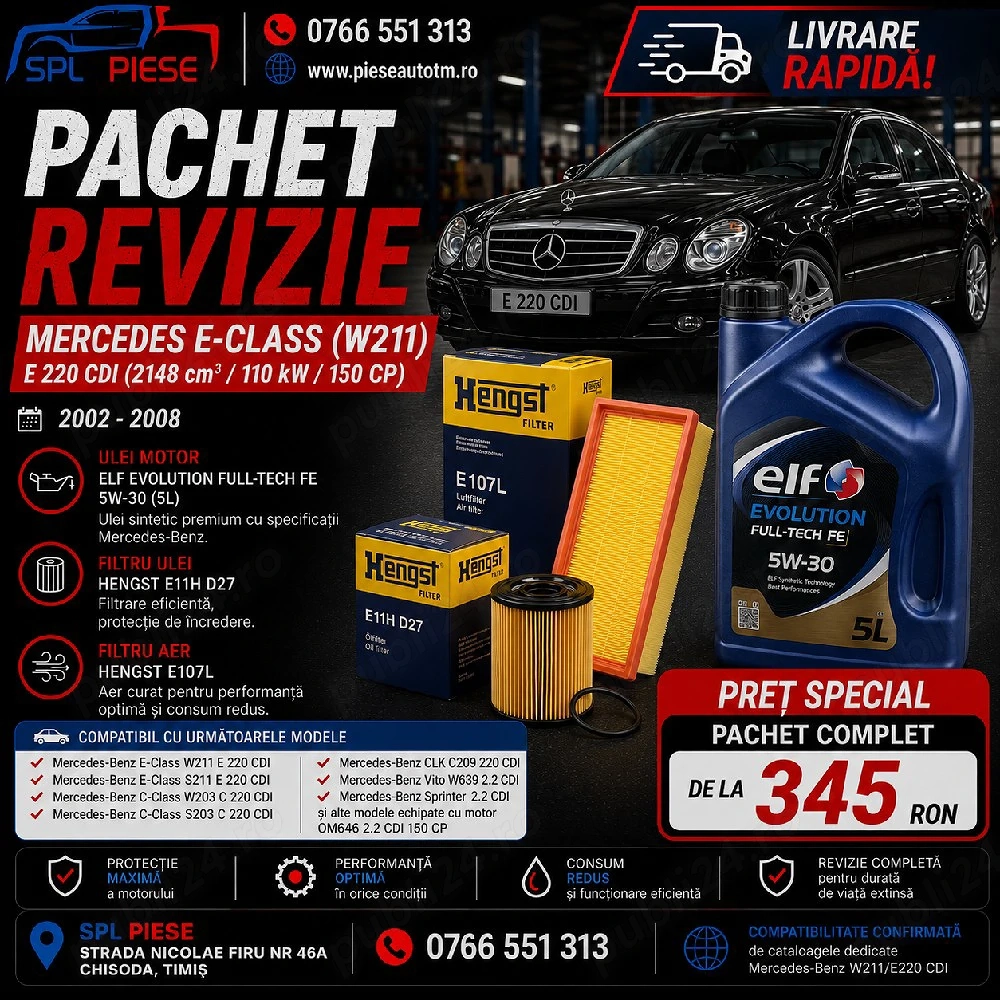 Pachet revizie complet pentru Mercedes E-Class W211 E220 CDI!
