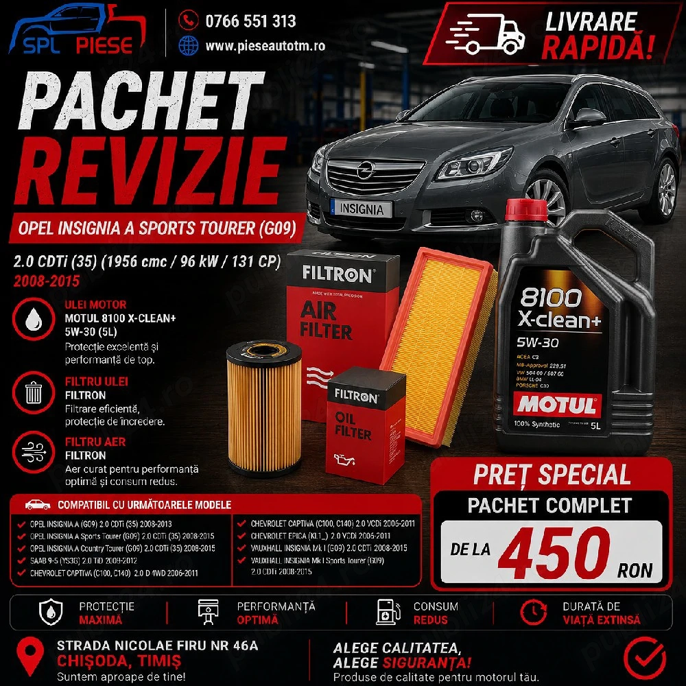 Pachet revizie pentru Opel Insignia A Sports Tourer 2.0 CDTi!