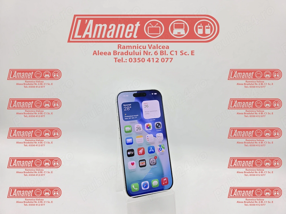 iPhone 17 White 256GB Neverlocked Stare Buna Bateria 100% cu 81 de cicluri Garantie Ianuarie 2027