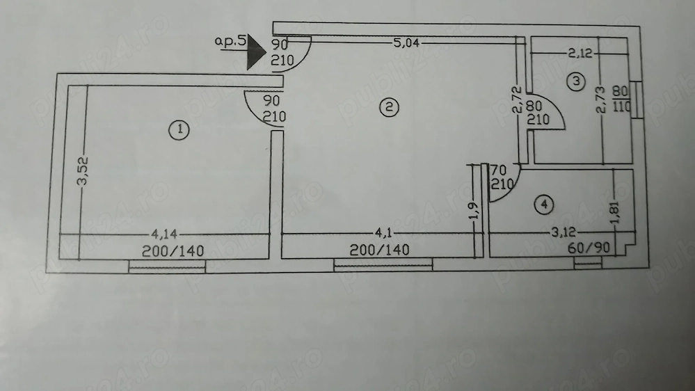 Vând apartament 2 camere în Popești-Leordeni 