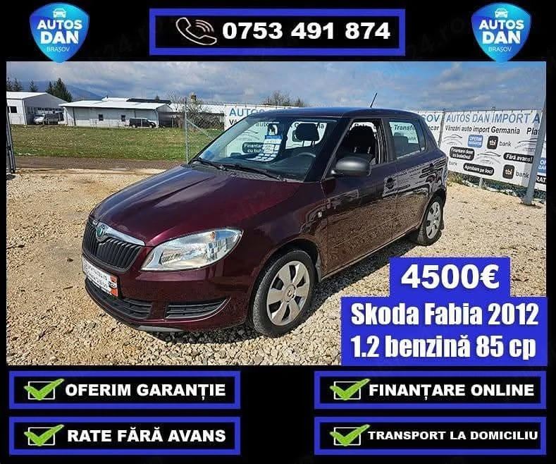 Skoda Fabia 2012-1.2 benzină-90 Cp