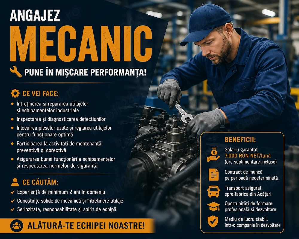 Mecanic Mentenanta - Acatari, judet Mures