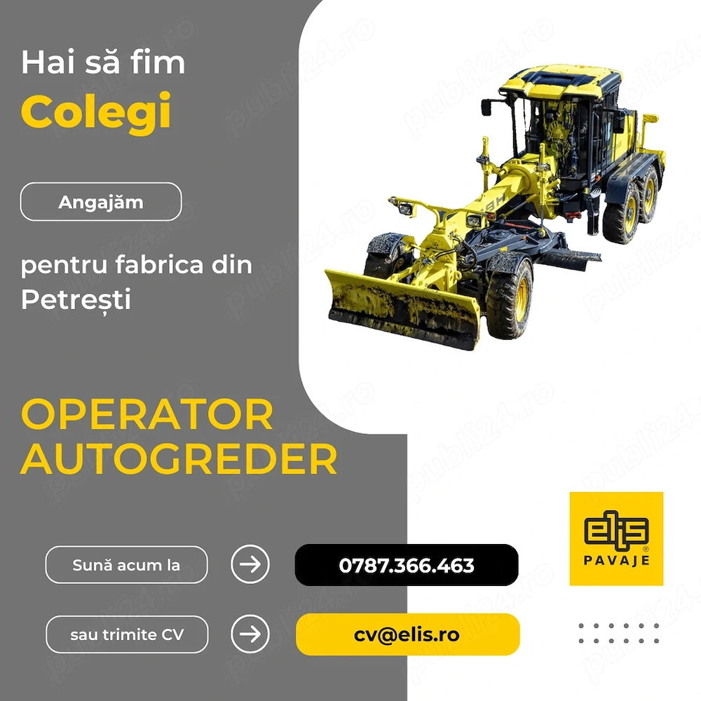 Elis Pavaje angajeaza Operator Autogreder