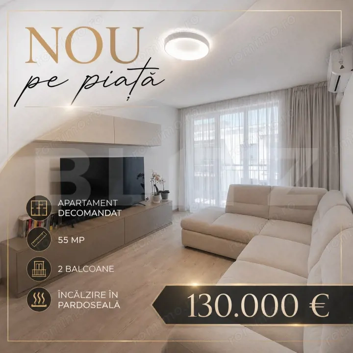  Apartament 2 camere decomandat | Bartolomeu | Încălzire în pardoseală