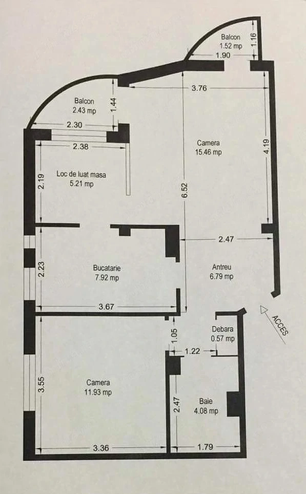 ap DEOSEBIT cu 2 camere + pranzitor complet DECOMANDAT cu 2 balcoane Circumvalatiunii langa Kaufland