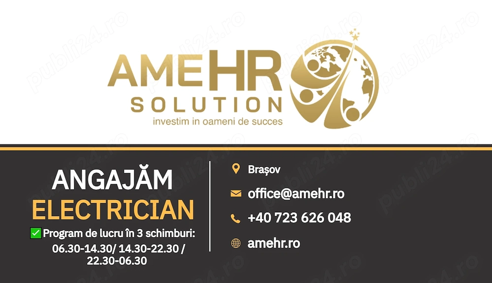 Angajăm Electrician Electrical Technician   Fabrică din Brașov