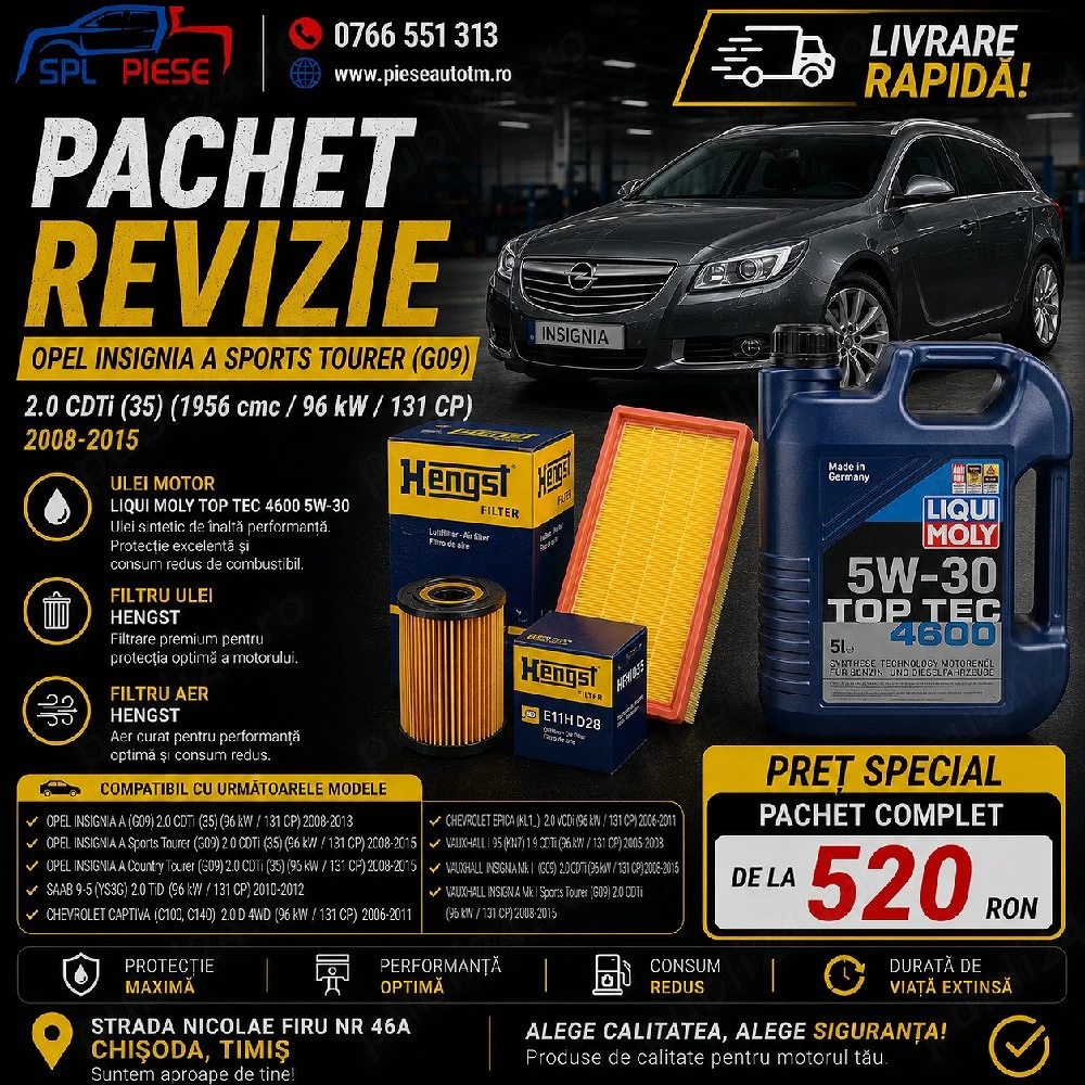 Pachet de revizie pentru Opel Insignia A Sports Tourer 2.0 CDTI 131 CP