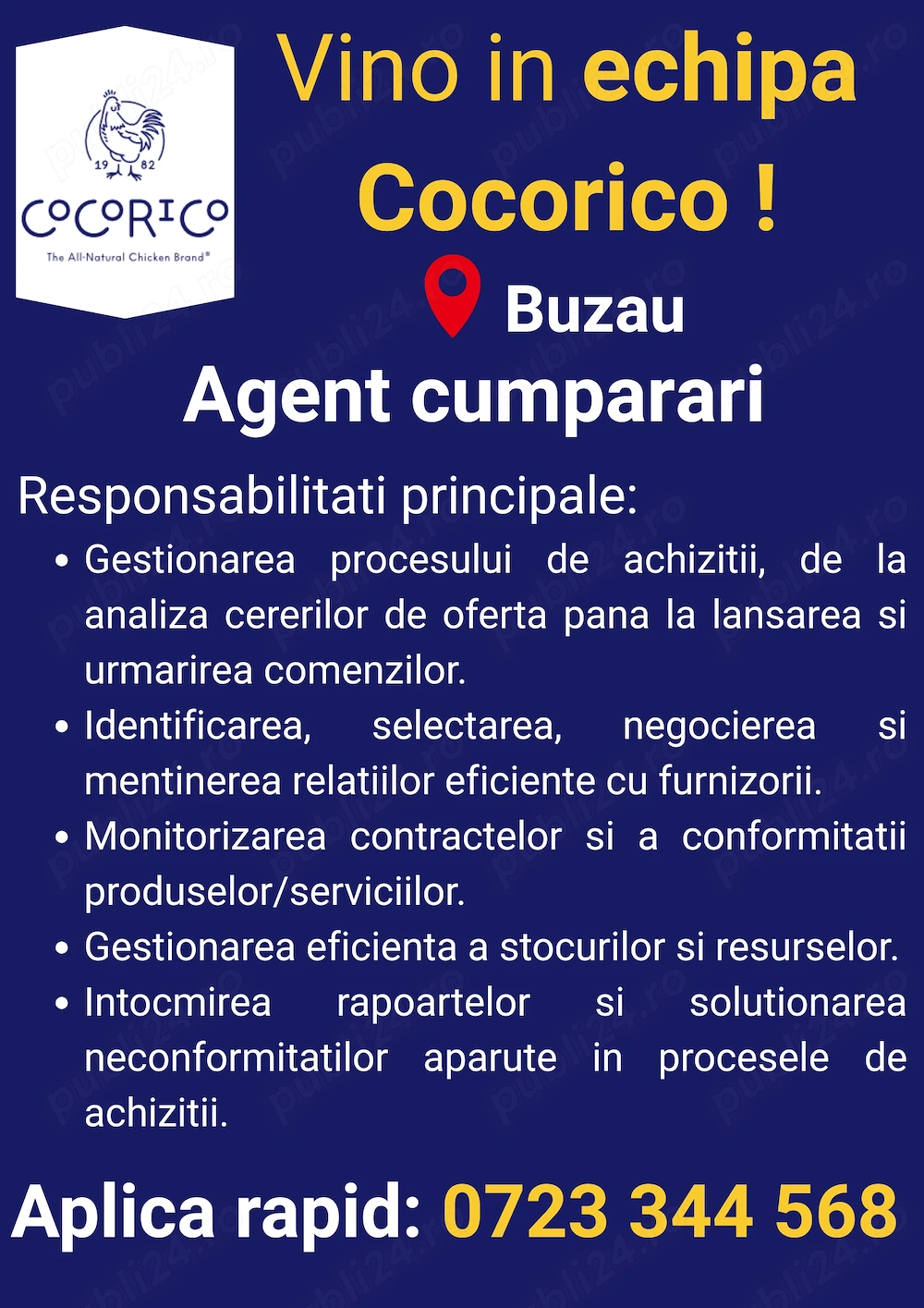 Angajam Agent Cumparare in Buzau