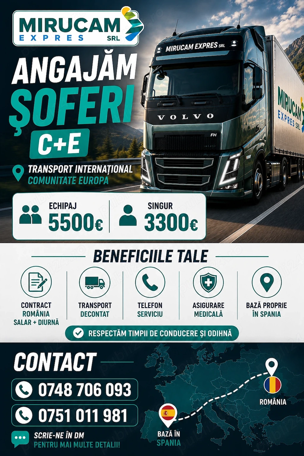 Angajam soferi profesionisti C+E COMUNITATE