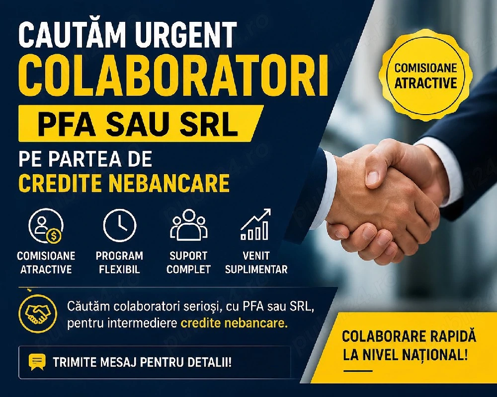 colaboratori PFA SRL -domeniul nebancar