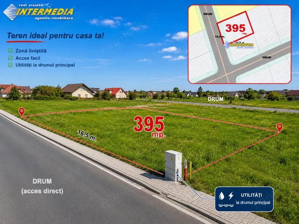 Teren Intravilan | Alba-Micesti | ORIZONT | 395 mp. | d=16,50 m | Apa Curent Gaz