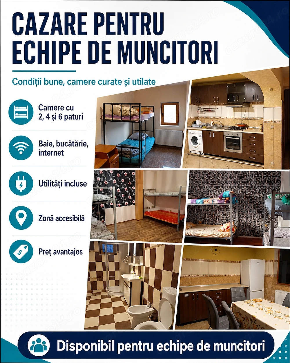 cazare muncitori  grupuri Craiova