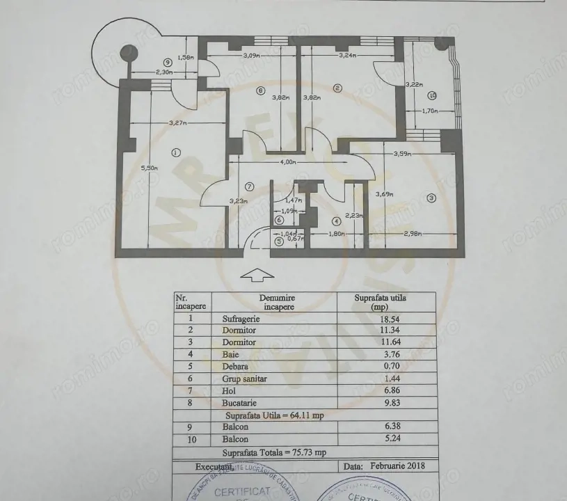 Apartament 3 camere decomandat, etaj 3, zona Dedeman-Pitesti