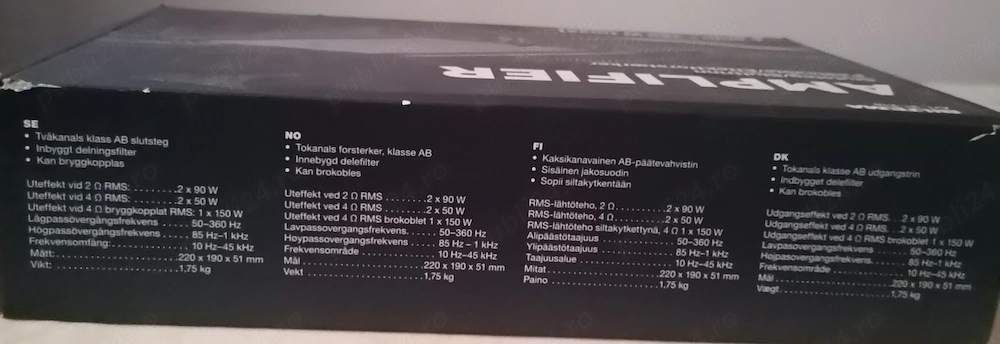 Amplificator auto Biltema nou