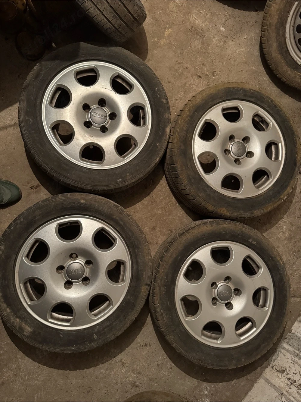 Jante aliaj R16 5x112 + rezerva aliaj | 5 roti complete | capace Audi