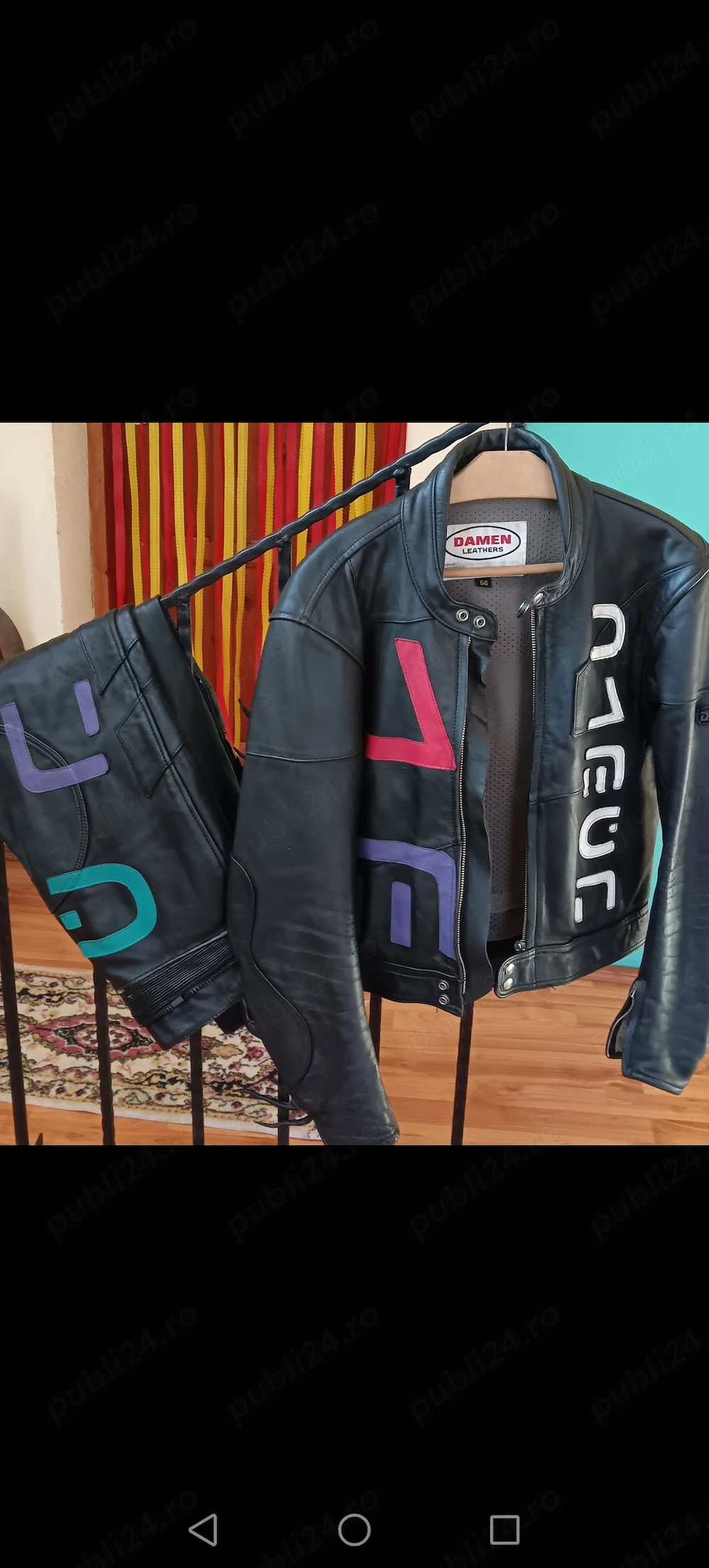 Costum moto din piele naturală
