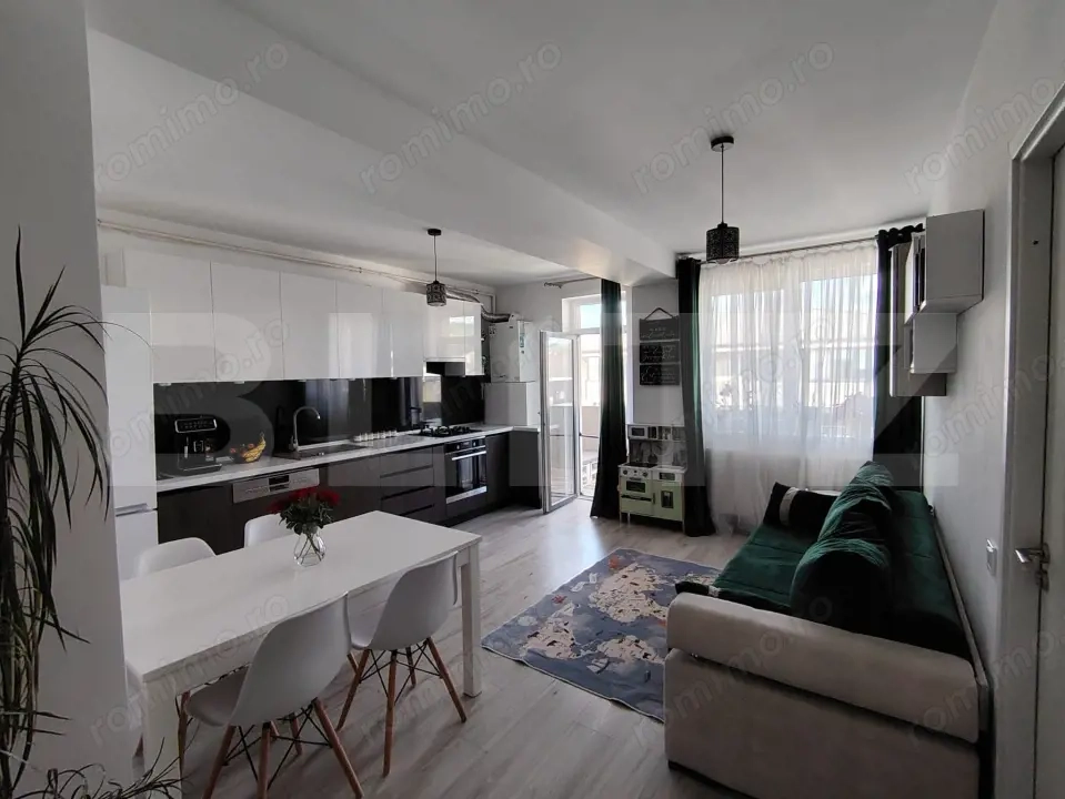 Apartament mobilat si utilat, 47 mp, parcare, zona Terra