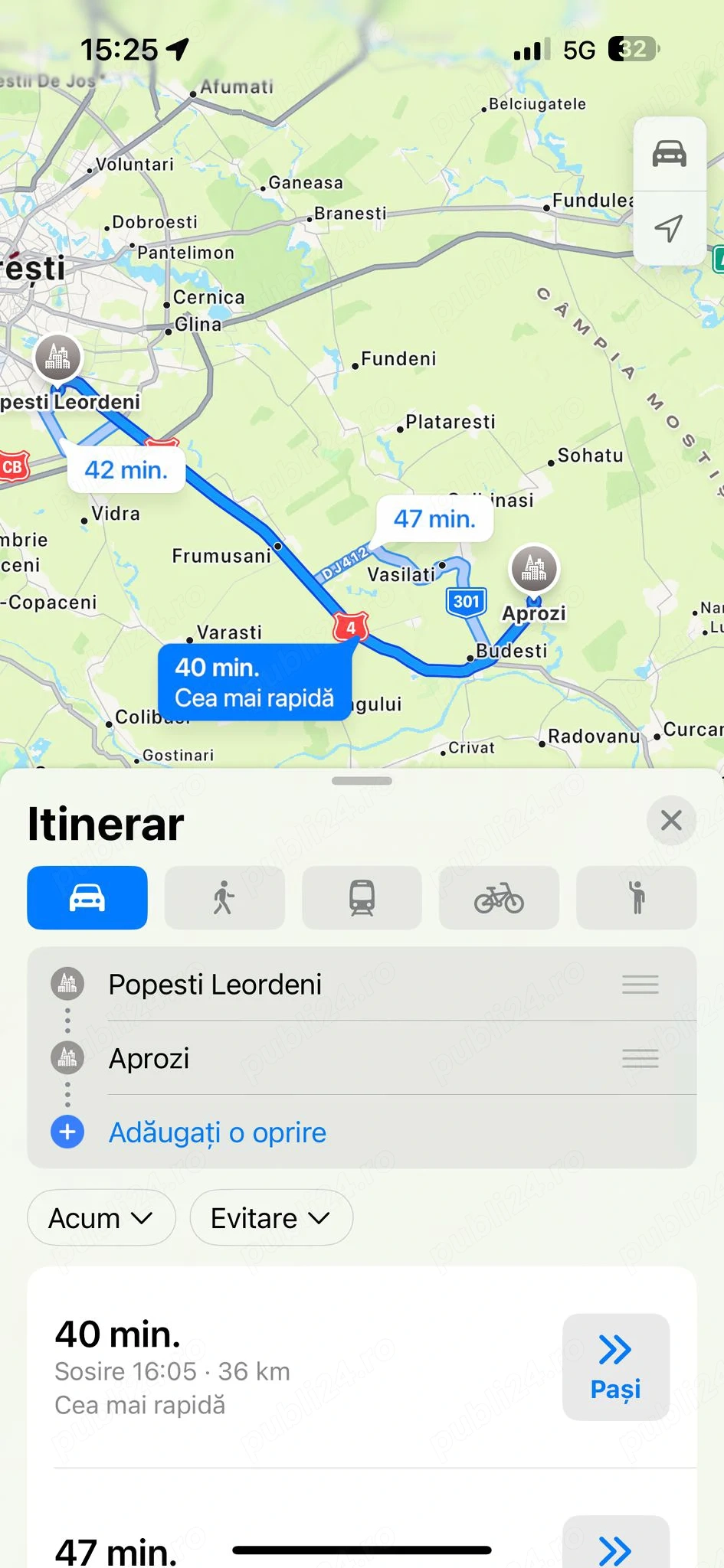 Teren de vanzare (loc de casa) Aprozi Calarasi 35 km Bucuresti