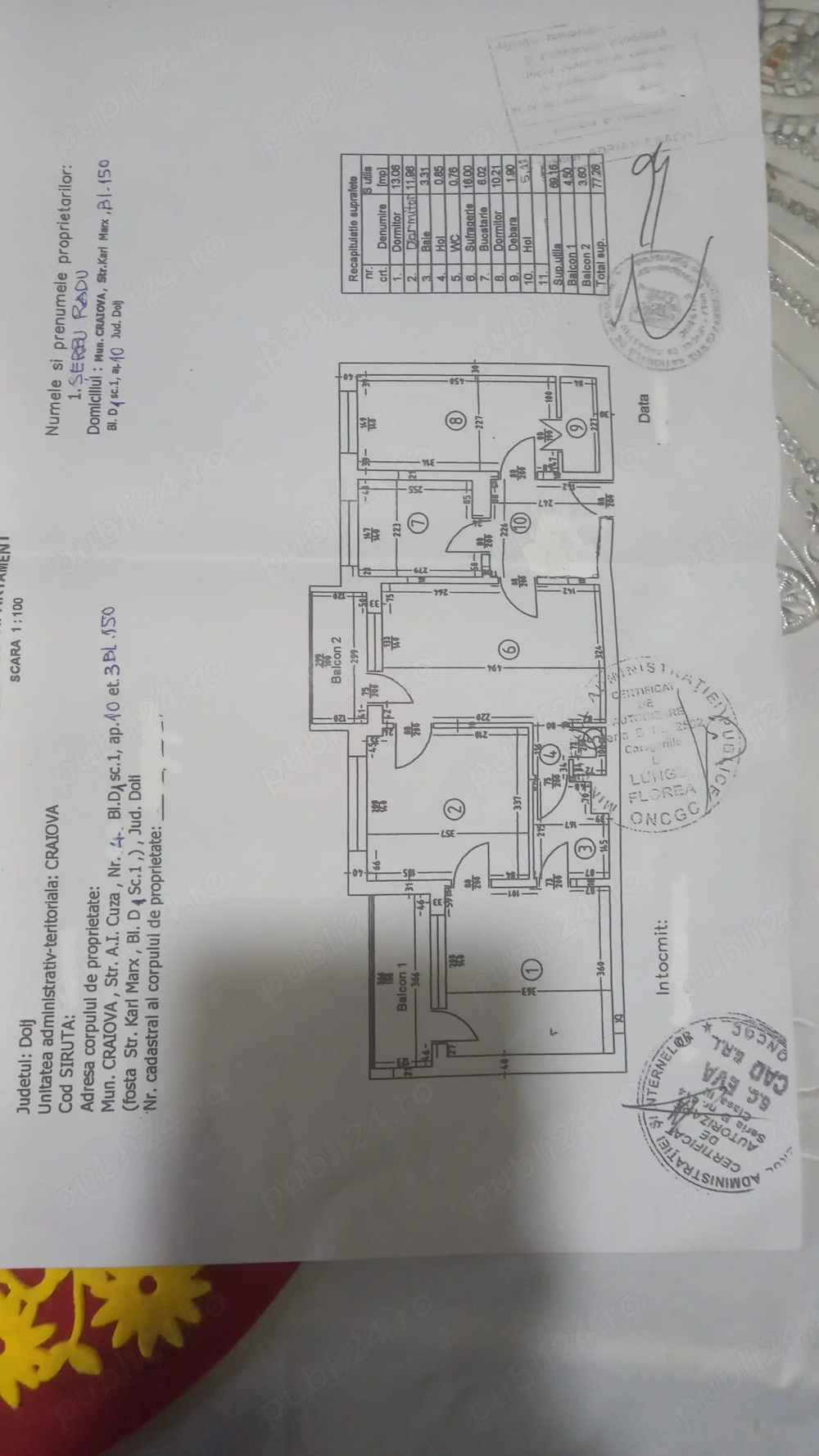 Apartament 4 camere în inima Craiovei Centru Vechi | 73 mp | Etaj 3 4