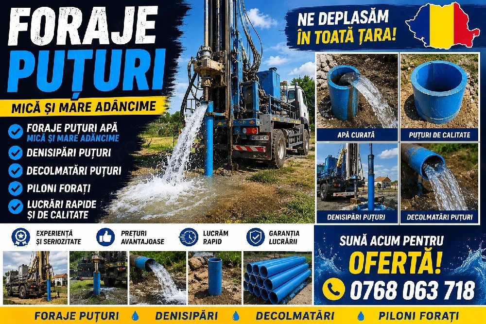 foraje puțuri eftin 