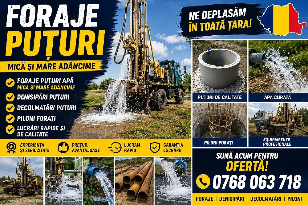 foraje puțuri 