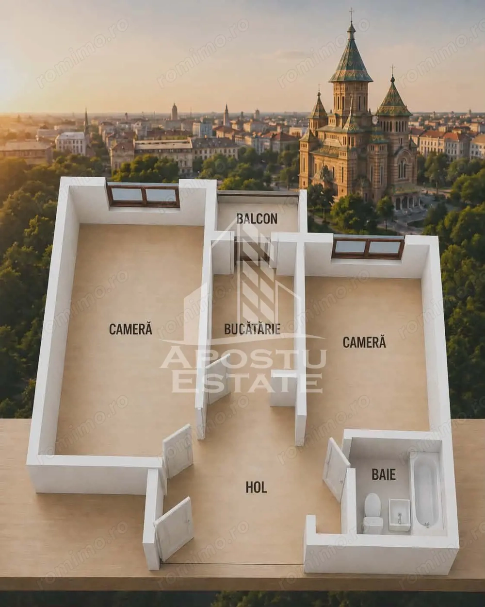 Apartment cu 2 camere, de vanzare, zona Soarelui, Timisoara