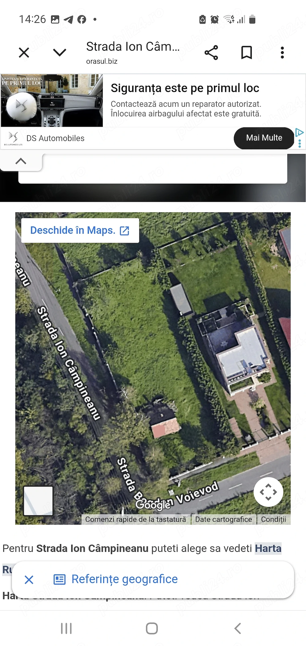 Vind teren intravilan Gai,Arad,str. Cimpineanu6-8,colt cu str. Bogdan Voievod