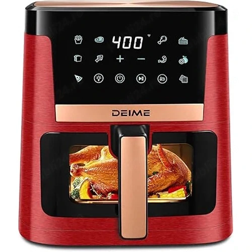 Air Fryer cu aer cald, Friteuza fara ulei sertar cu geam transparent Deime 1700W Capacitate 7.5 litr