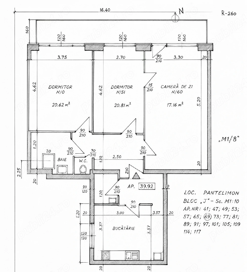 Pantelimon apartament 3 camere decomandat