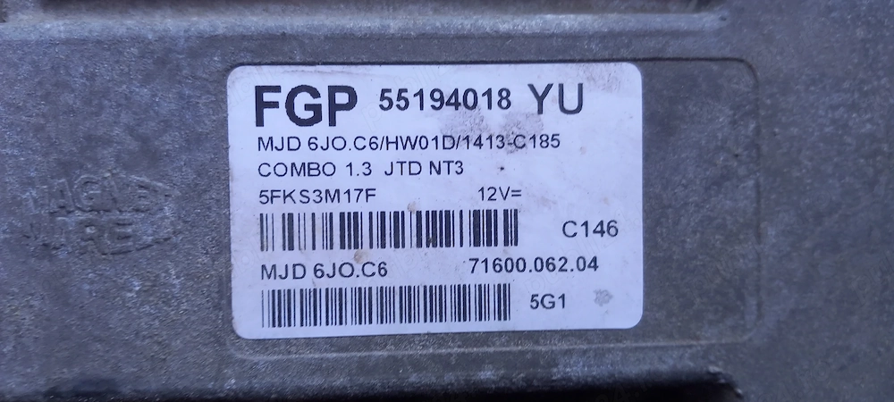 Ecu Opel Combo C 1.3 D Z13DT 55194018 YU