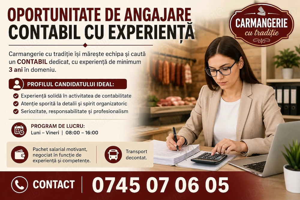 CONTABIL cu experienta- domeniul alimentar