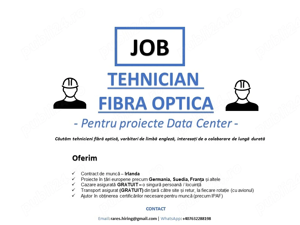 Munca - Fibra Optica - Proiecte in tari europene