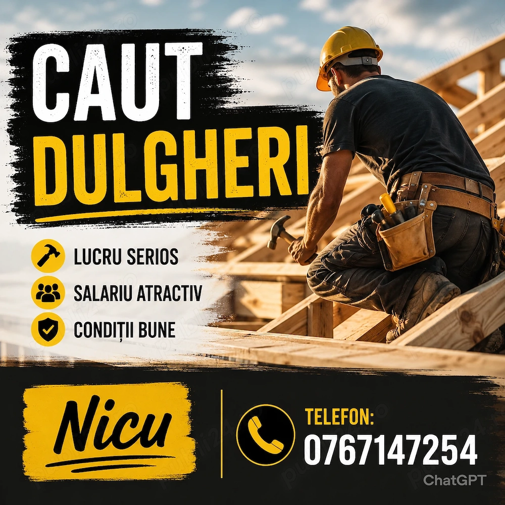 Caut dulgheri pentru lucrări în constructii