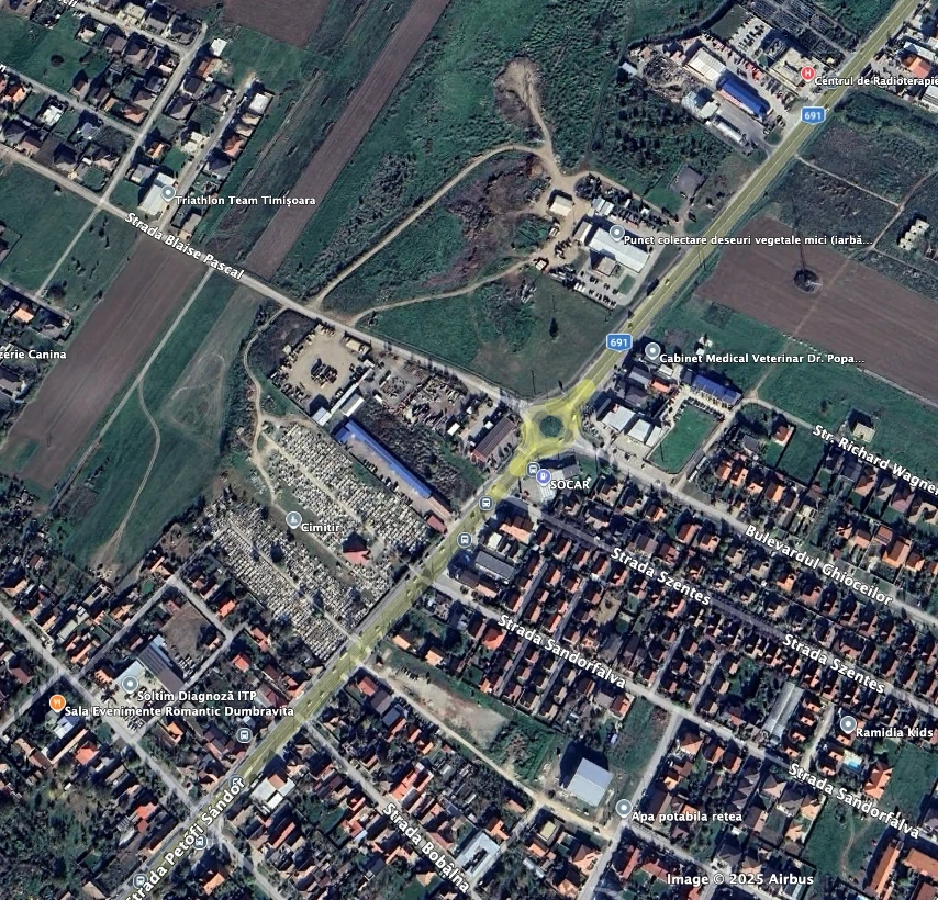 Promovam teren intravilan, in Dumbravita, 965 mp strada Principala zona Profi, front 19 metri