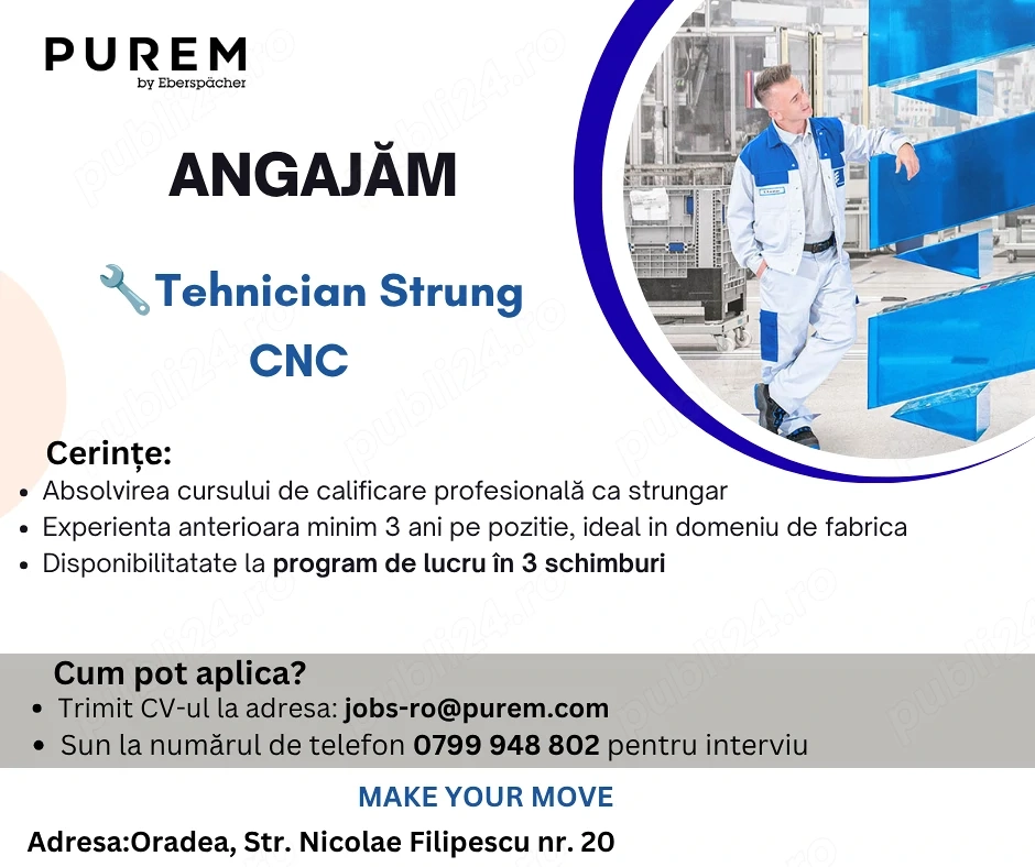 Purem Oradea angajeaza Strungar CNC 
