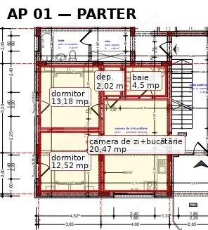 Apartament spațios cu 2 dormitoare și terasă generoasă, Bistrita