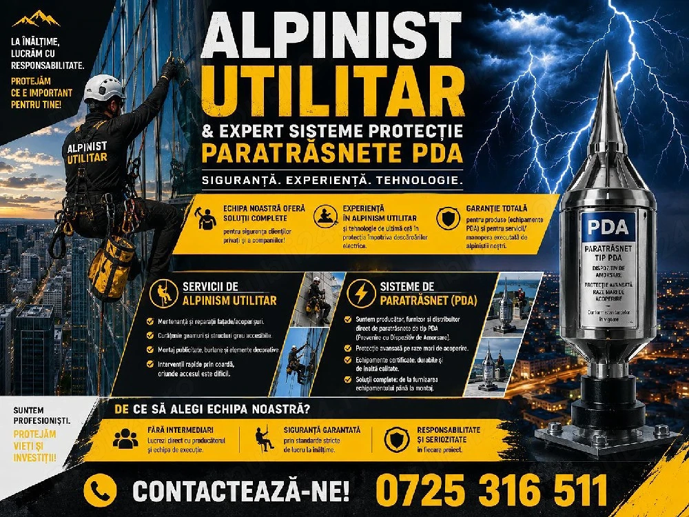    Alpinist Utilitar   Servicii Profesionale la Înălțime!