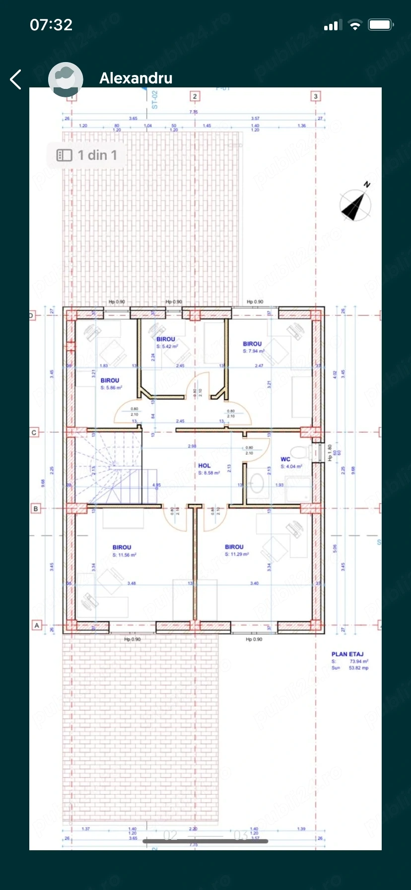 Spatiu comercial(amenajat pentru activitate medicala) stradal Unirii Corbeanca langa DN1