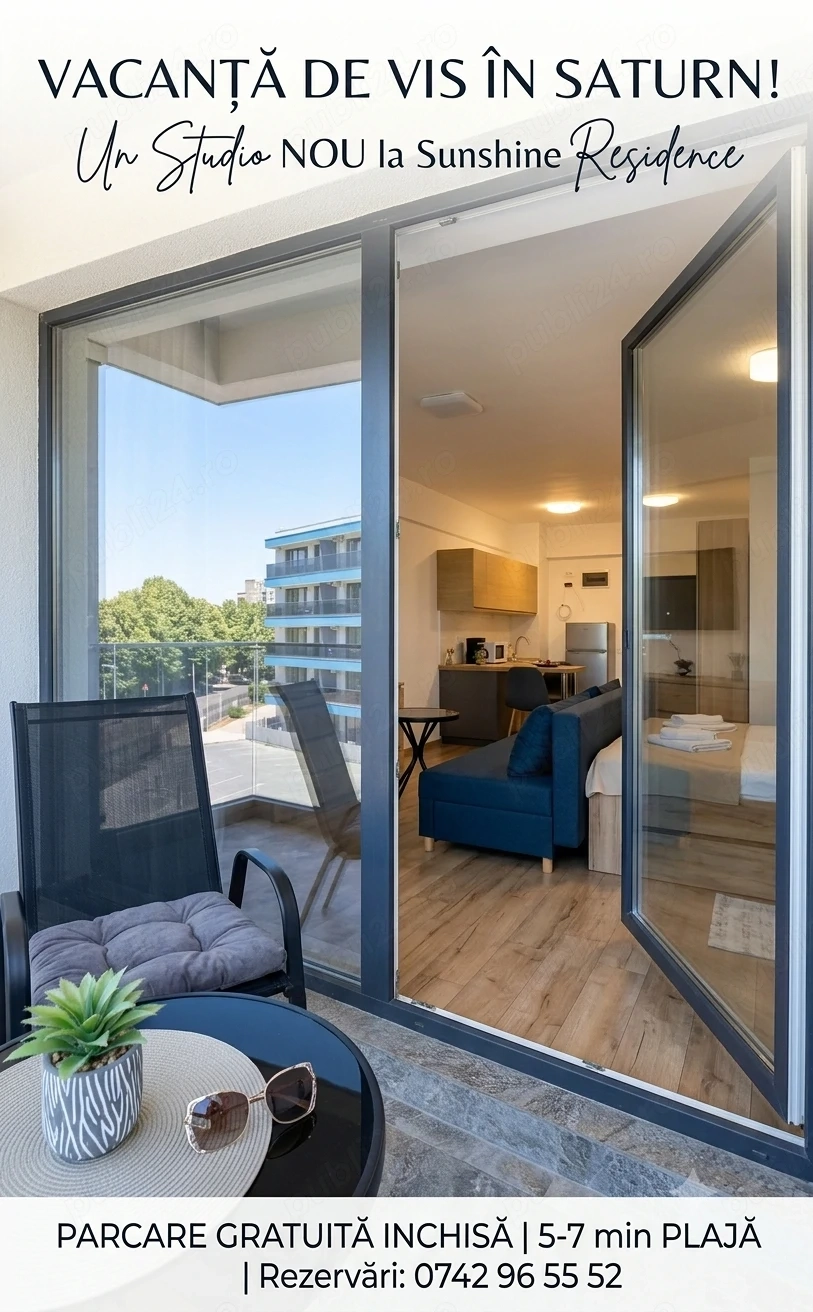 Studio Modern Saturn la 5 min de Mare - Bloc Nou, Parcare, Lift